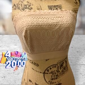 Shein strapless beige lace bra size 2,Xl